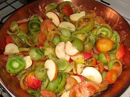 recette gelée de pommes et tomates(sans peaux, ni pépins)