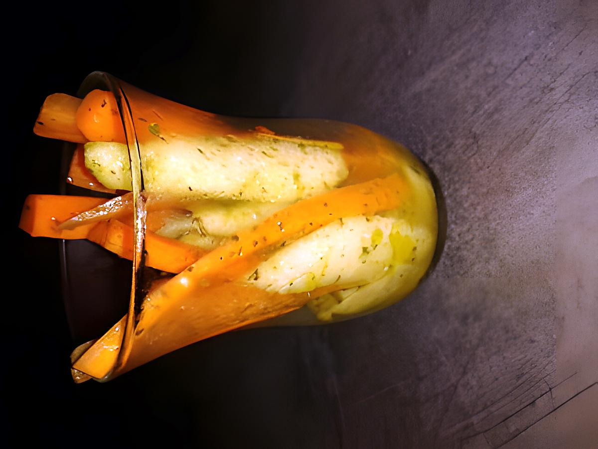 recette verrine pommes- carottes au miel et au curry.