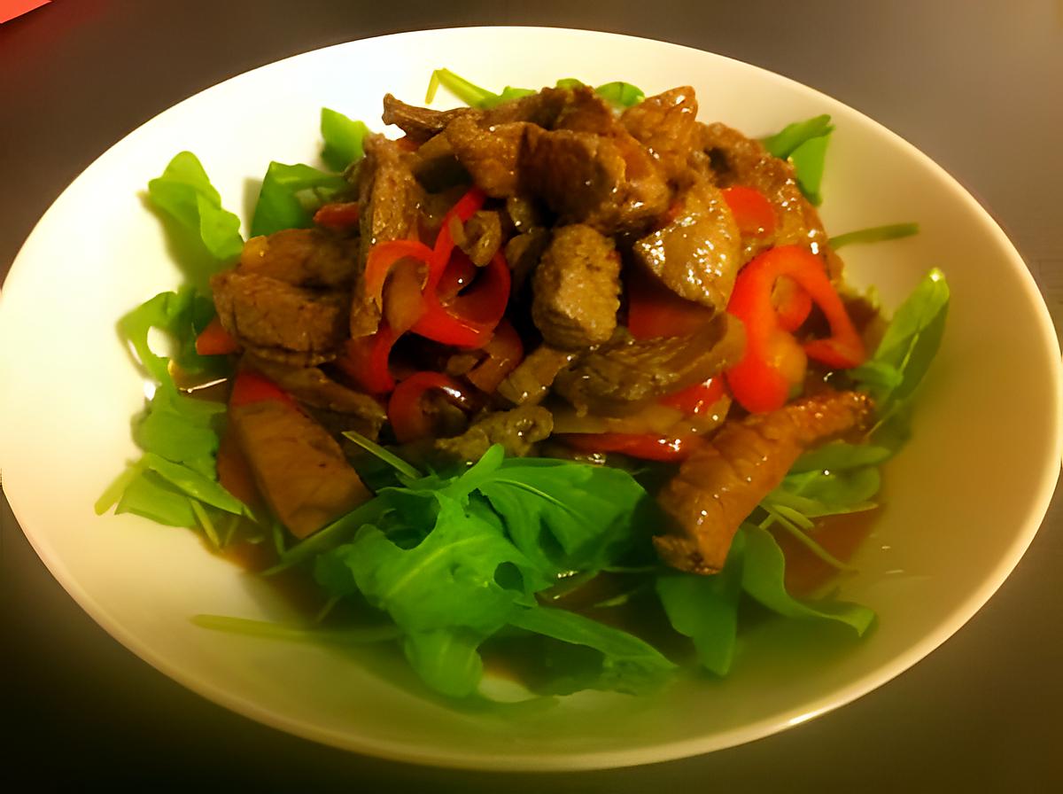 recette Wok boeuf / roquette