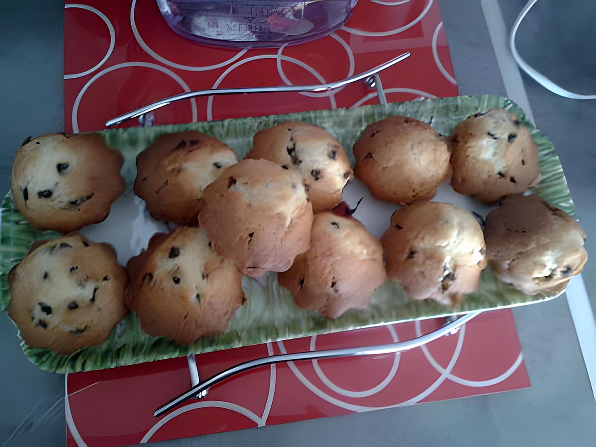 recette muffins aux pepites de chocolat et coeur au nutella