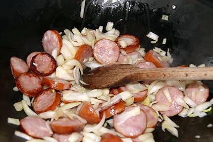 recette Macédoine de légumes aux saucisses fumées ou au lard fumé