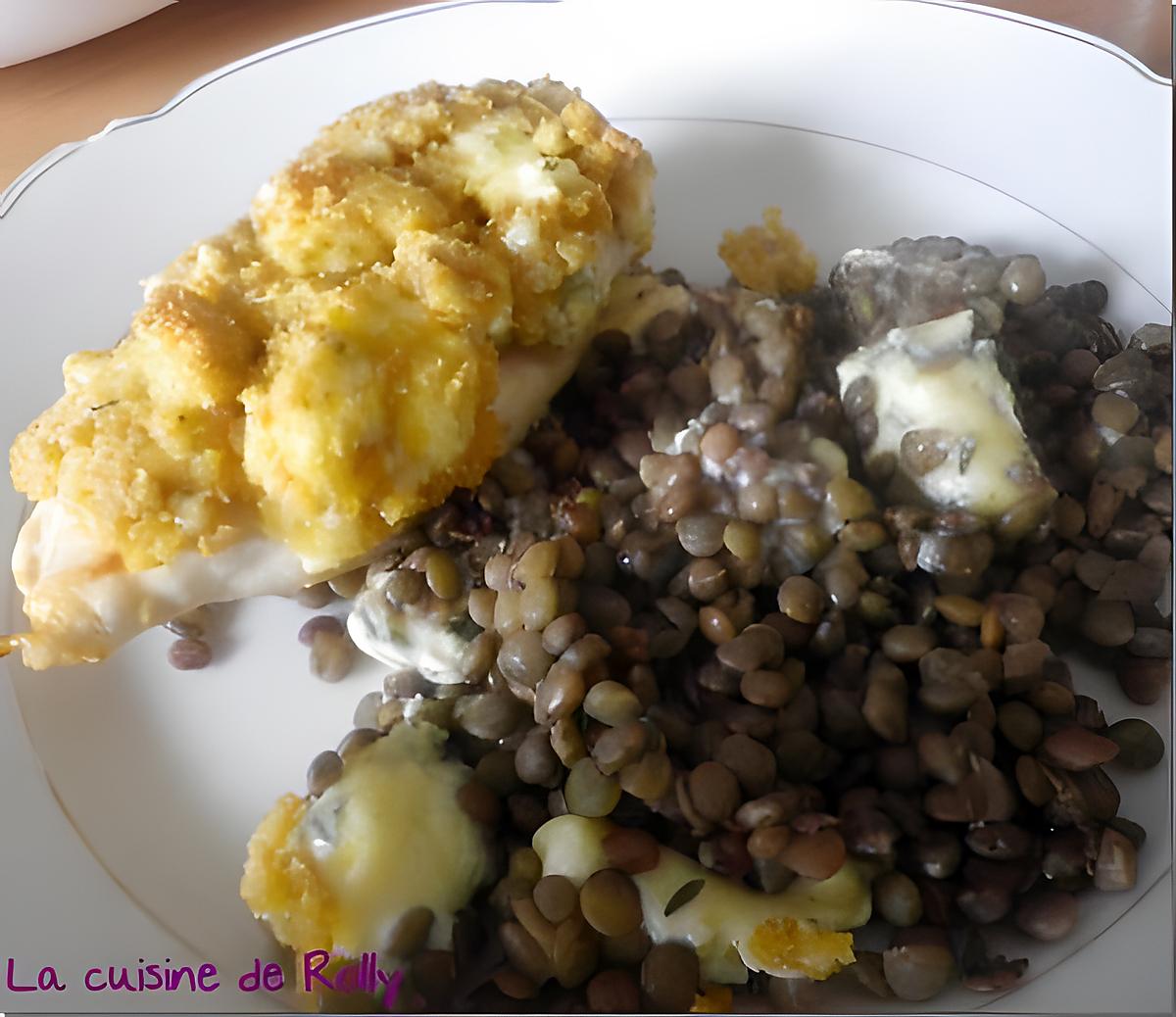 recette Poulet aux lentilles et fourme d'Ambert