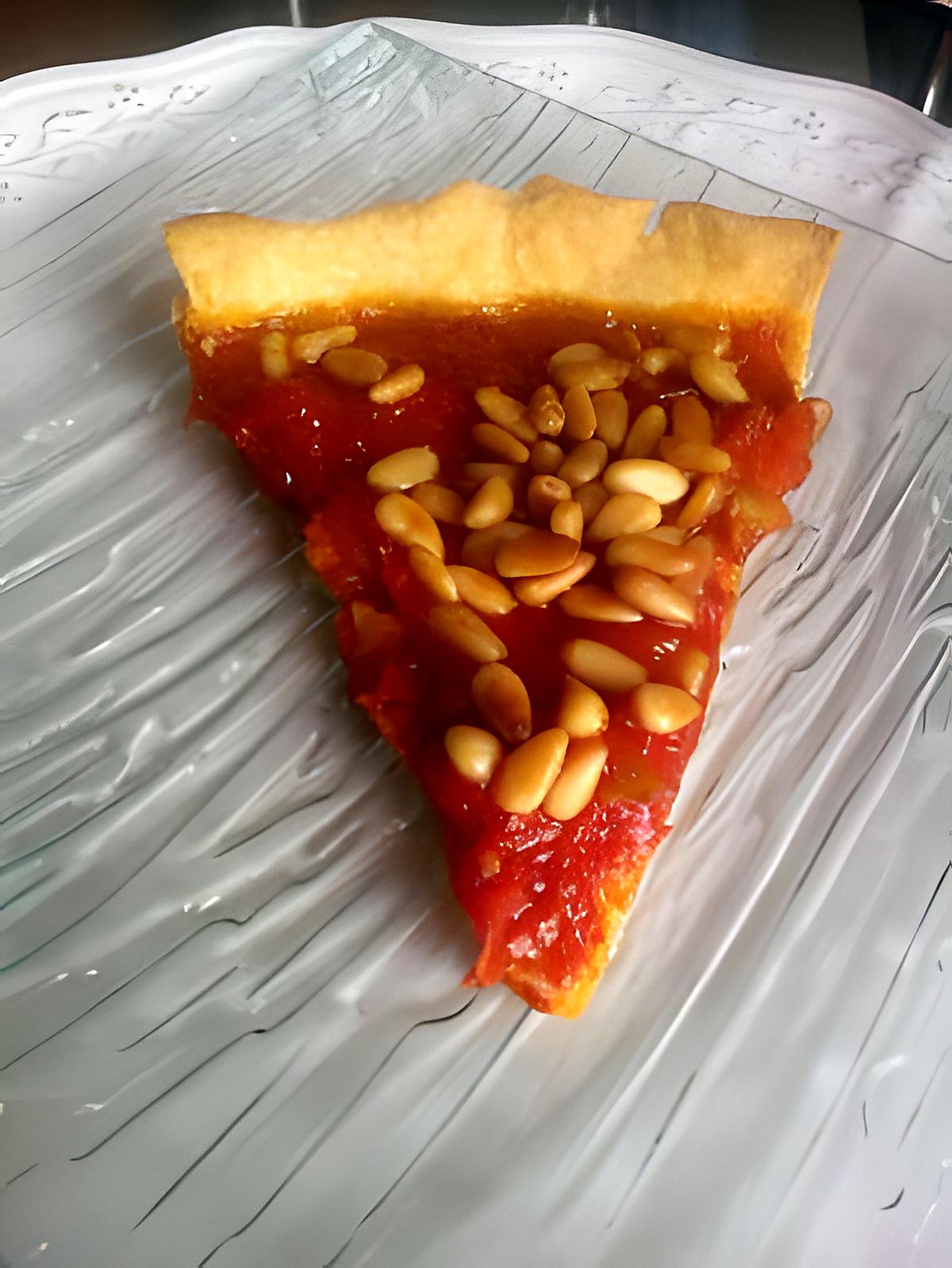 recette TARTE TOMATES MIEL ET PIGNONS