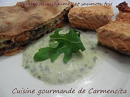 recette Strudel aux légumes et saumon