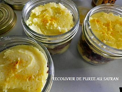 recette Parmentier au  boudin et purée safranée