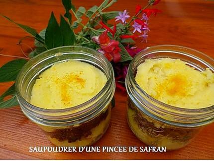 recette Parmentier au  boudin et purée safranée