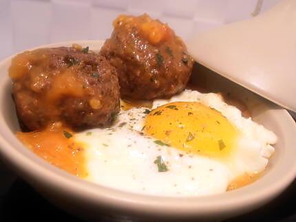 recette mini tajine de kefta à l'oeuf