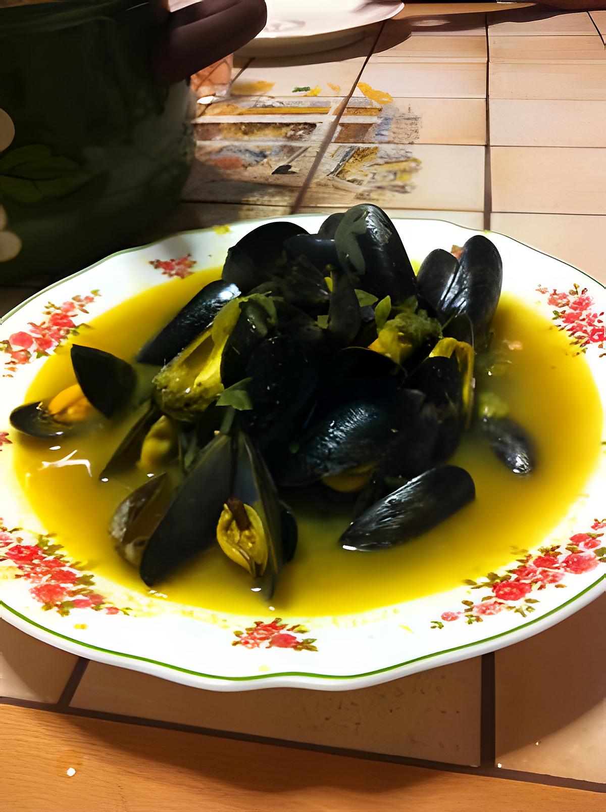 recette Moules aux curry et gingembre inspiration asiatique