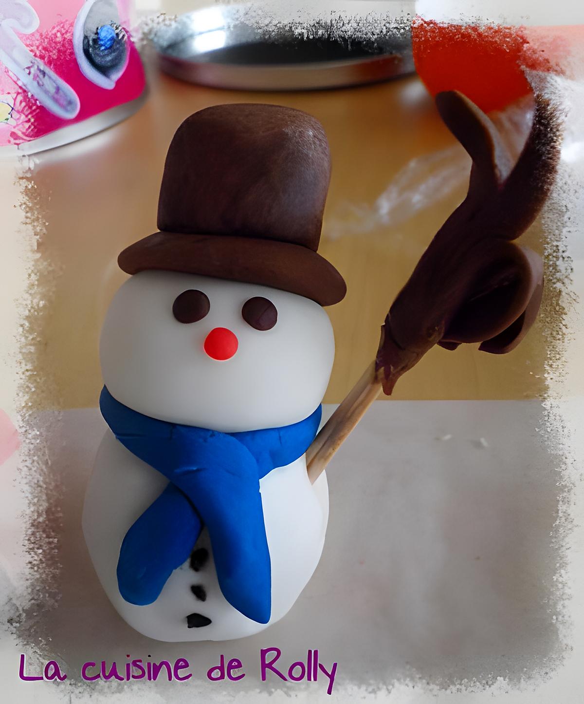 recette Bonhomme de neige en pâte à sucre