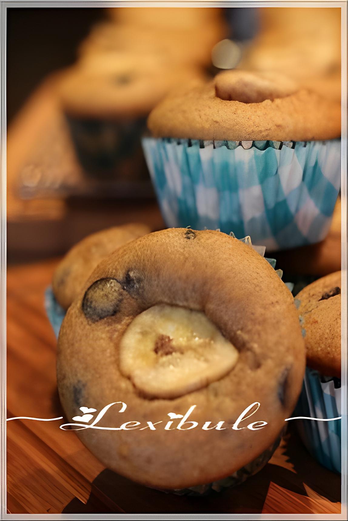 recette Muffins aux bananes, aux brisures de chocolat et dulce de leche