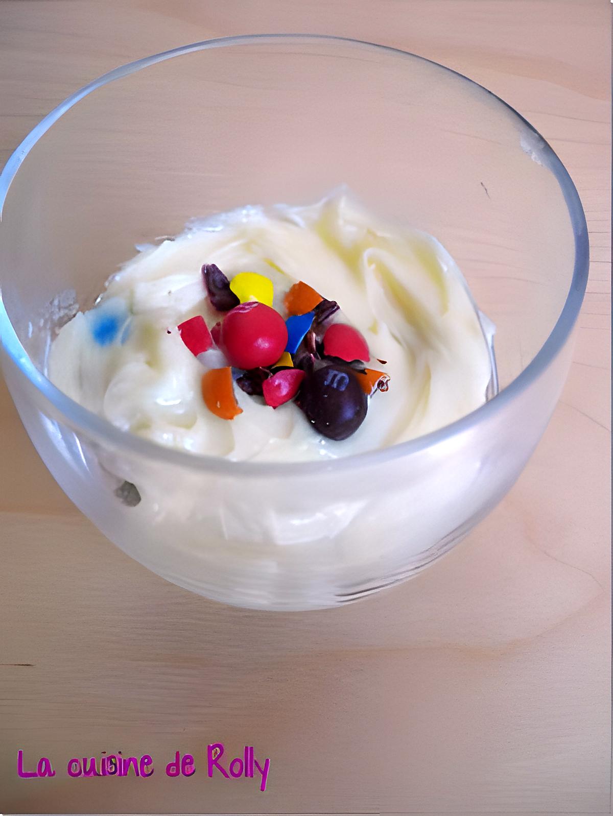 recette Verrine MMs, cookie, chocolat blanc