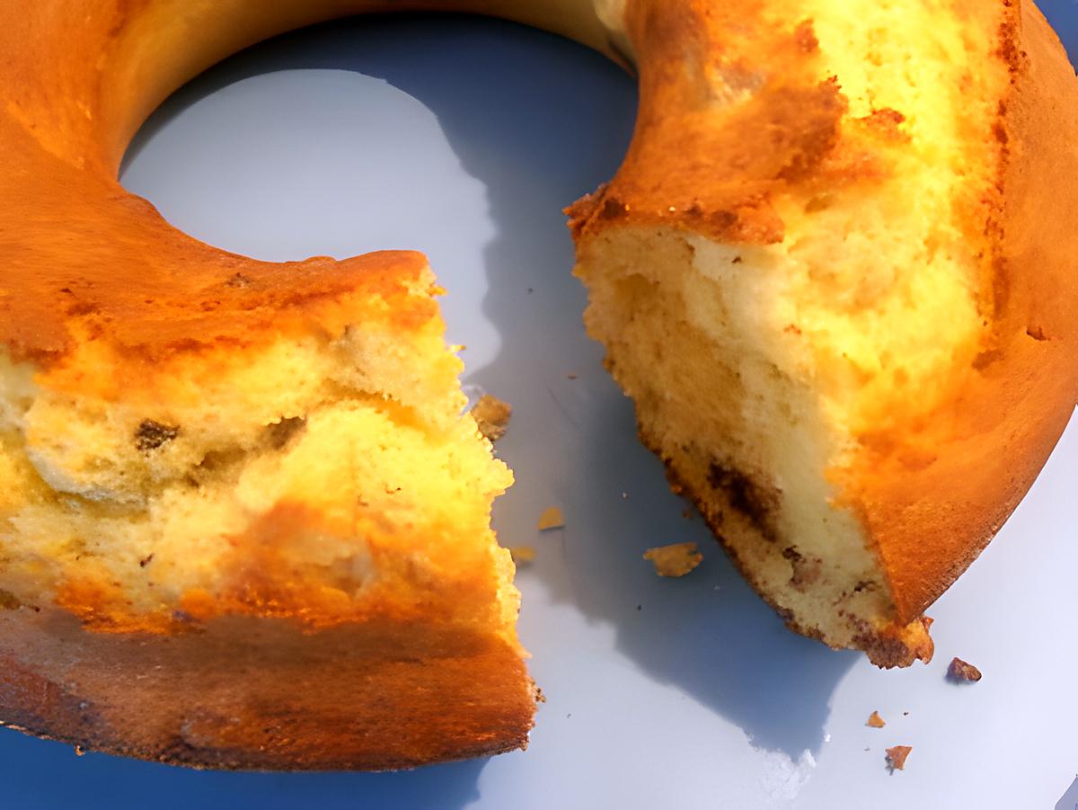 recette cake rond banane-choco-rhum