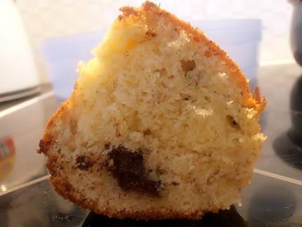 recette cake rond banane-choco-rhum