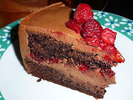 recette Layer Cake chocolat ,nutella,framboise