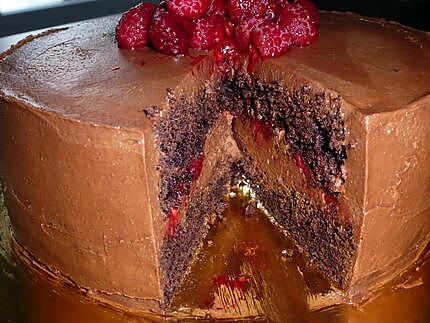 recette Layer Cake chocolat ,nutella,framboise