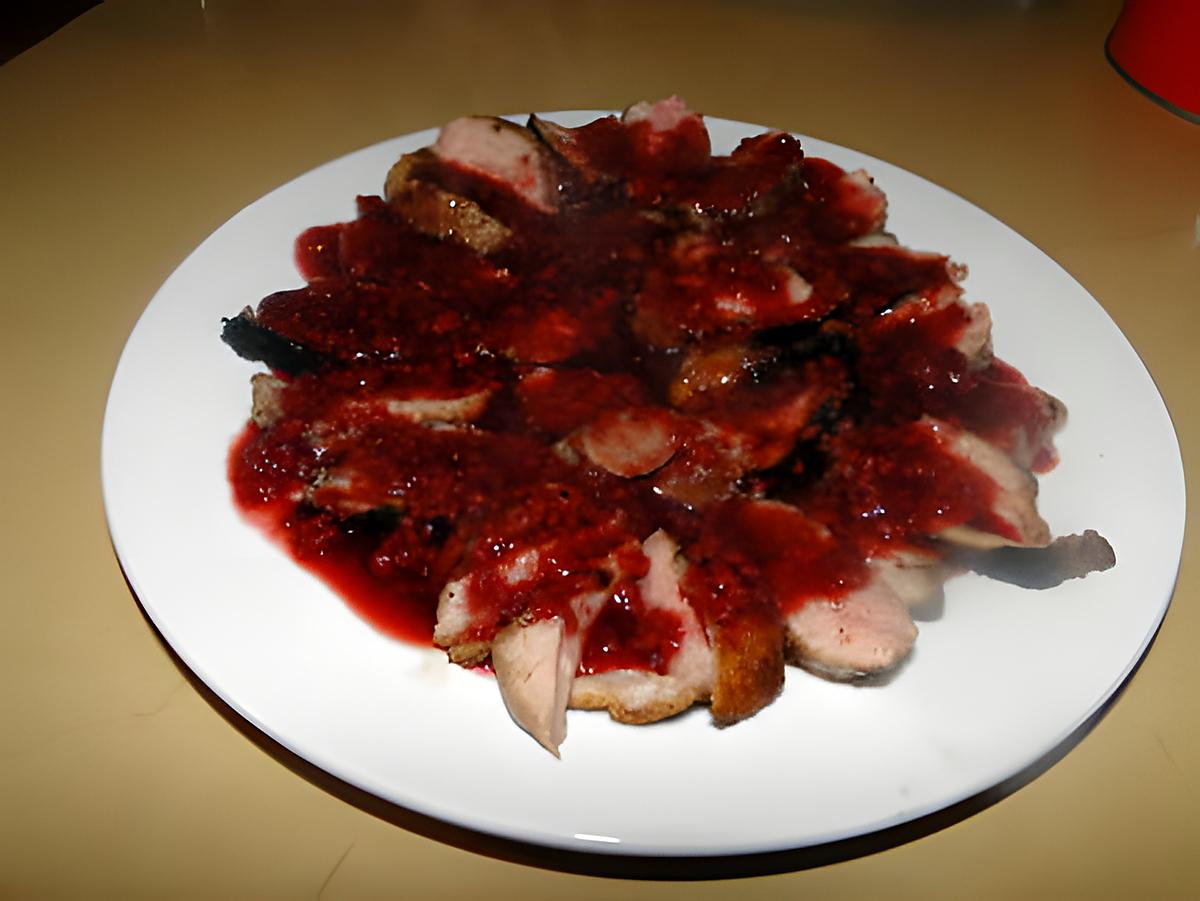 recette Magrets de canard poêlés avec sauce aux framboises