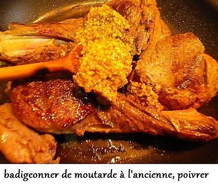 recette Côtelettes de cerf à la moutarde à l’ancienne et tagliatelles de courgettes