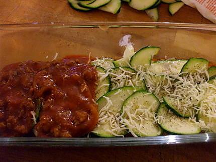 recette Courgettes  fondantes à la bolognaise...