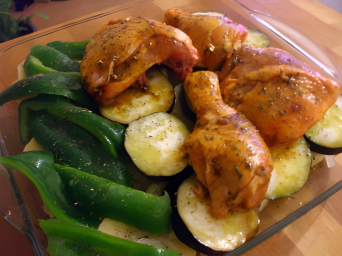 recette " Cuisses de poulet rôties aromatisées  aux herbes de provence....."