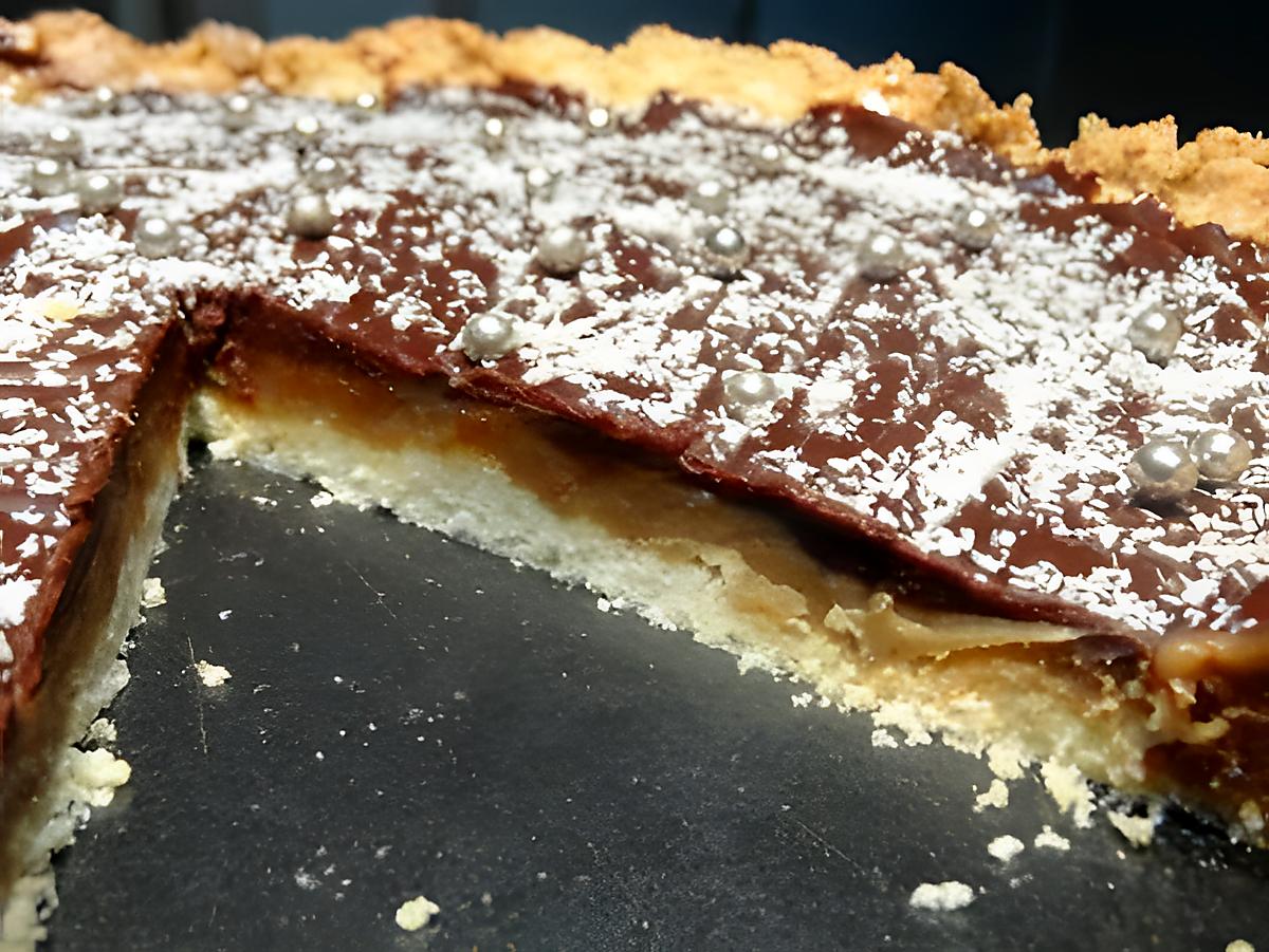 recette Tarte coco , caramel aux 4 épices et chocolat