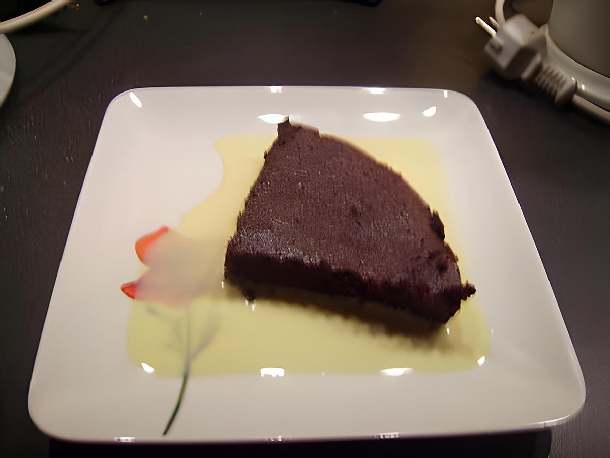 recette fondant au chocolat dans sa crème anglaise