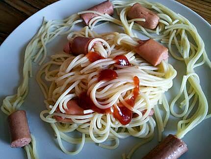 recette Collier de spaghetti aux saucisses