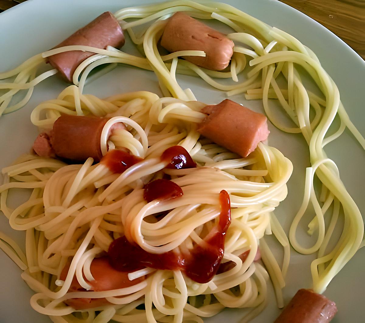 recette Collier de spaghetti aux saucisses
