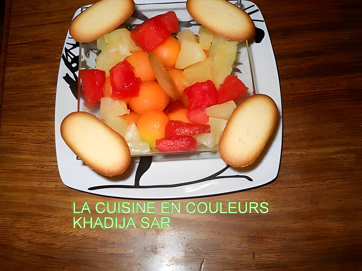 recette Verrines ananas-melon-pasteque