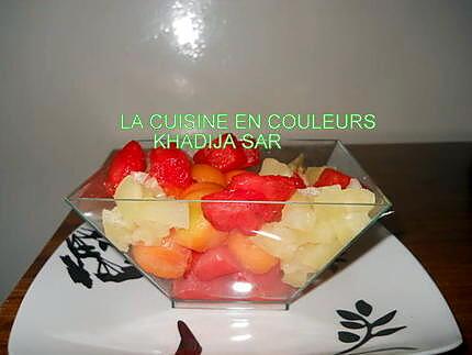 recette Verrines ananas-melon-pasteque