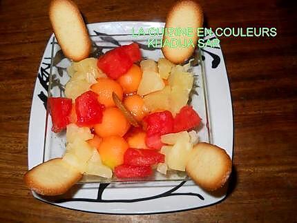 recette Verrines ananas-melon-pasteque