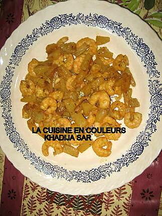 recette Crevettes sautèes a l` ananas