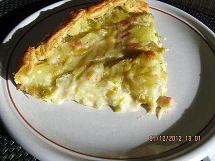 recette TARTE AUX POIREAUX, PDT,LARDONS