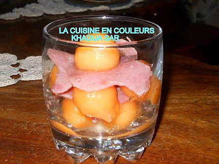 recette Verrines sucrèes-salèes(melon-jambon)