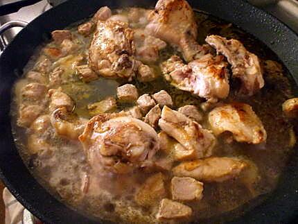 recette " Arroz Mixto... con pollo y magro .."...(...Riz ...au Porc et au Poulet...)