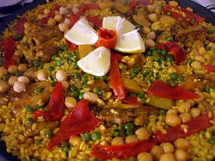 recette " Arroz Mixto... con pollo y magro .."...(...Riz ...au Porc et au Poulet...)