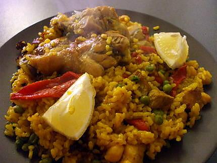 recette " Arroz Mixto... con pollo y magro .."...(...Riz ...au Porc et au Poulet...)