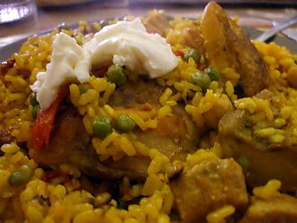 recette " Arroz Mixto... con pollo y magro .."...(...Riz ...au Porc et au Poulet...)