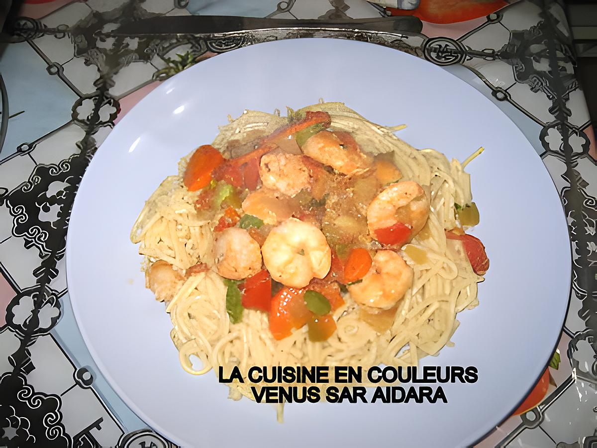 recette Spaghettis aux crevettes (1 ére version)