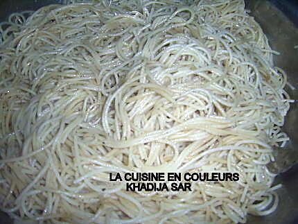 recette Spaghettis aux crevettes ( 2 éme version)