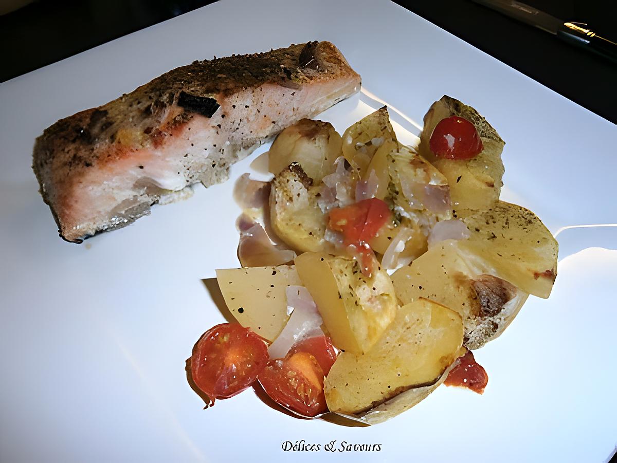 recette Pavés de saumon et ses petites pommes de terre rôties