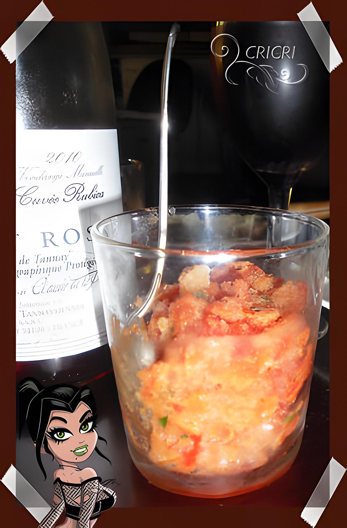 recette Verrine "granité de tomates"