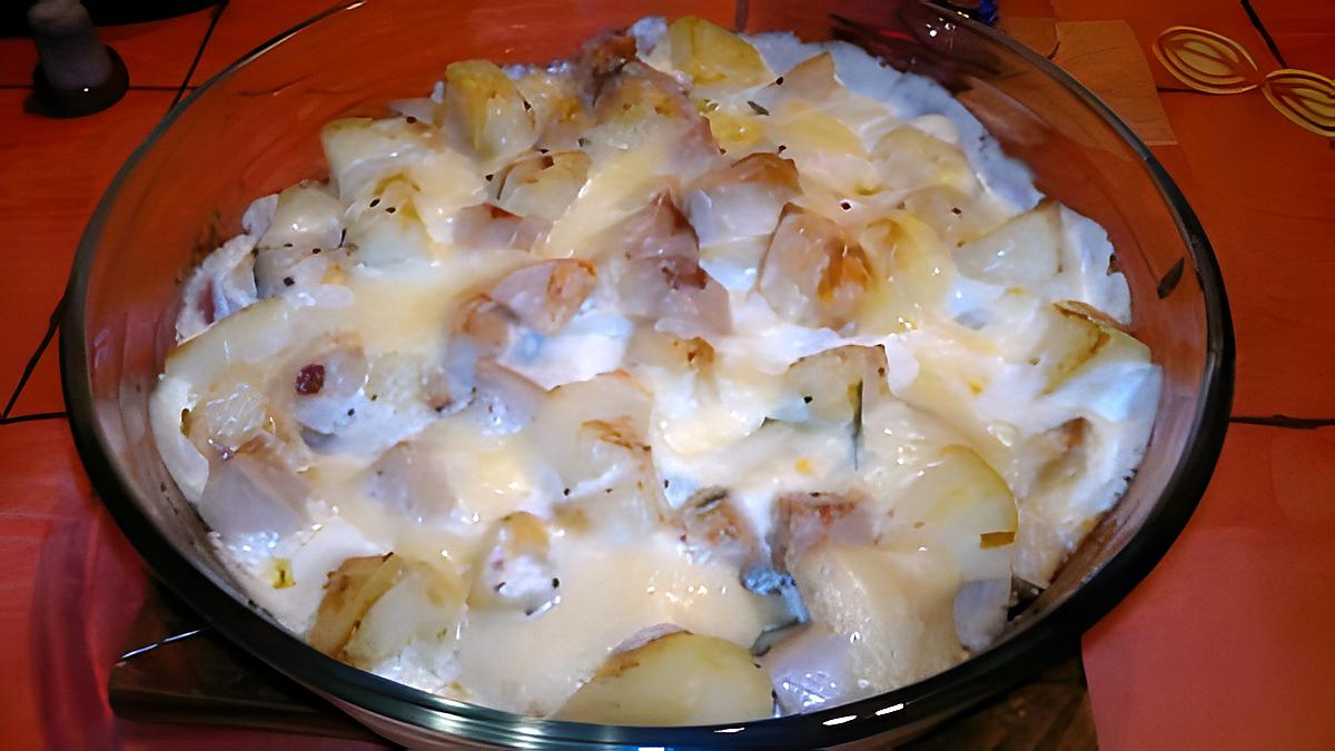 recette Gratin de boudin blanc au Chaource et Moutarde à l'ancienne recette revisitée par MARCVIP