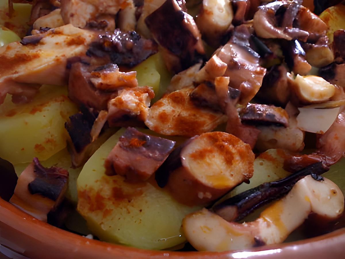 recette " Tapa de Pulpo a la Gallega....." (Tapas : Poulpe à la Gallega.....)