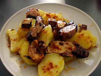 recette " Tapa de Pulpo a la Gallega....." (Tapas : Poulpe à la Gallega.....)