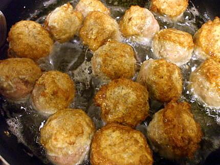 recette " Tapas de boulettes croquantes de boeuf parfumées au gingembre......"