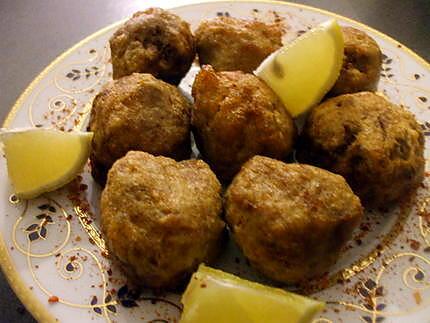 recette " Tapas de boulettes croquantes de boeuf parfumées au gingembre......"