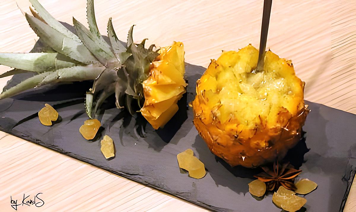 recette Ananas Victoria à la poire vanillée