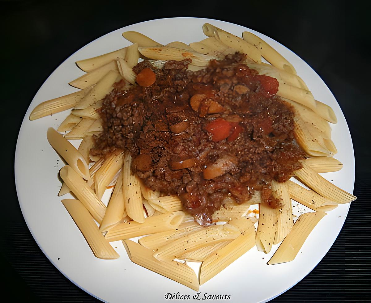 recette Pennes à la bolognaise