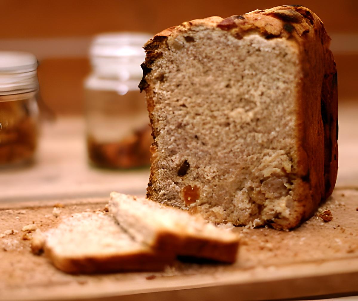 recette Pain complet sucré au son de blé et huile de noix, aux 1001 fruits secs