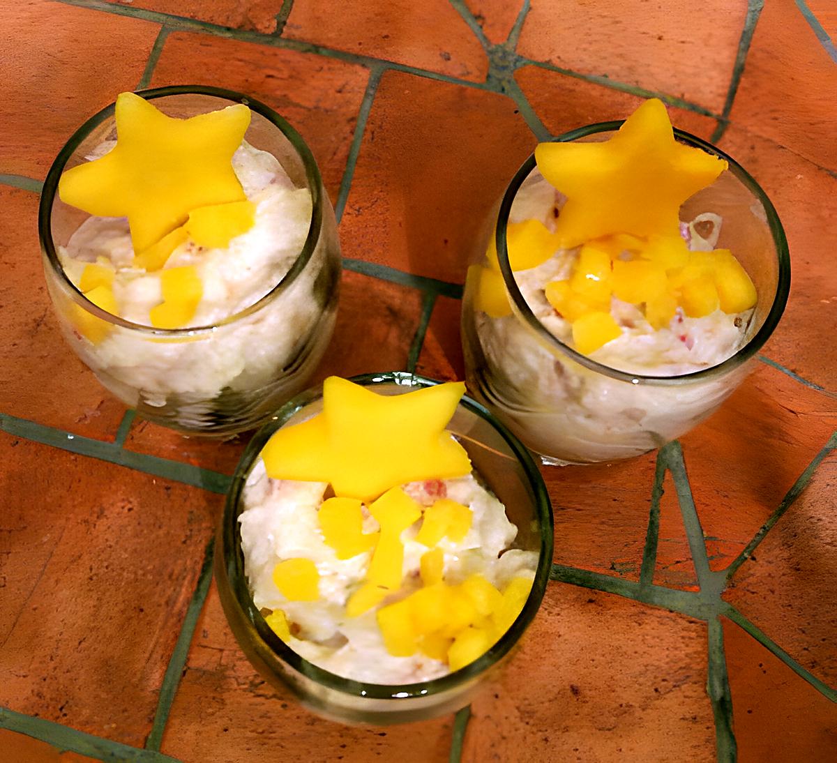 recette Verrine crabe mangue et framboises